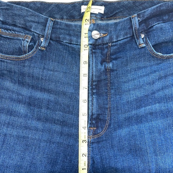 Good American Dark Wash High Rise Frayed Hem Ankle Skinny Jeans 31 15 Women’s - Picture 10 of 15